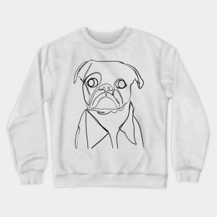 Pug dog one line art Crewneck Sweatshirt
